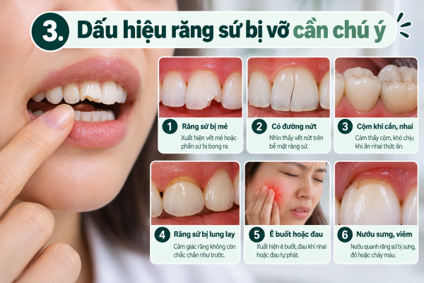 Răng Sứ Bị Vỡ: 5 Cách Xử Lý Và Khi Nào Cần Thay Mới? 4 Dấu hiệu răng sứ bị vỡ cần chú ý