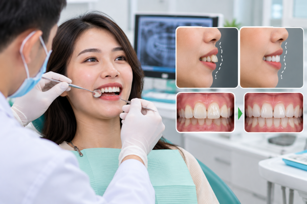 Khám răng và so sánh trước sau chỉnh nha