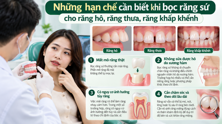 Những hạn chế khi bọc răng sứ cho răng hô, thưa, khấp khểnh