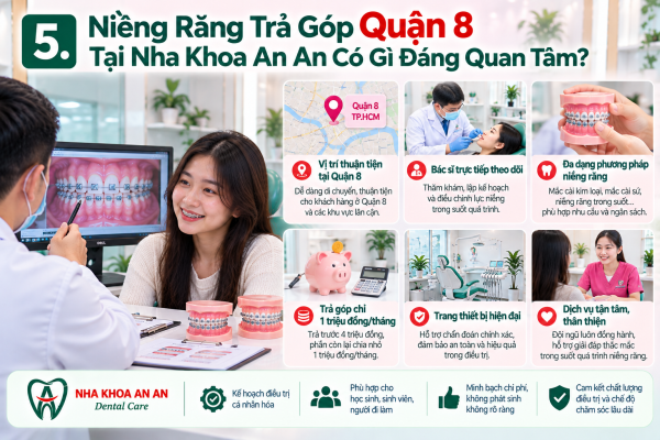 Niềng Răng Trả Góp Quận 8 TPHCM tại Nha khoa An An - 0% lãi - 1 triệu mỗi tháng