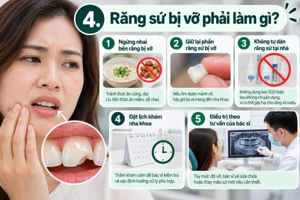 Răng Sứ Bị Vỡ: 5 Cách Xử Lý Và Khi Nào Cần Thay Mới? 5 Răng sứ bị vỡ_ 5 bước xử lý